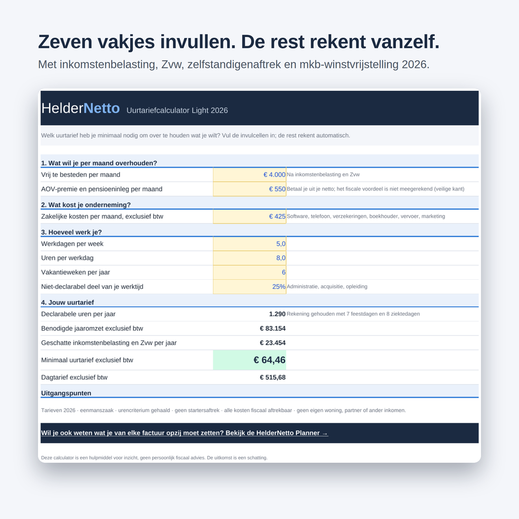 Uurtariefcalculator Light 2026