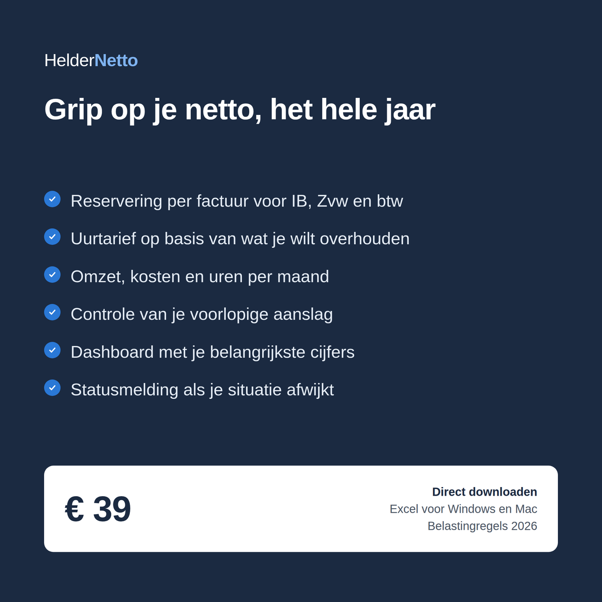 ZZP Inkomens- & Belastingplanner 2026