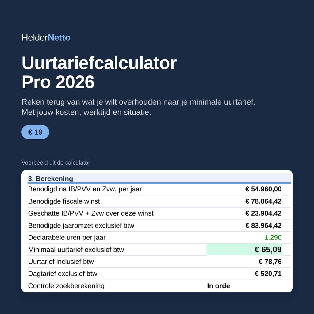 Uurtariefcalculator Pro 2026